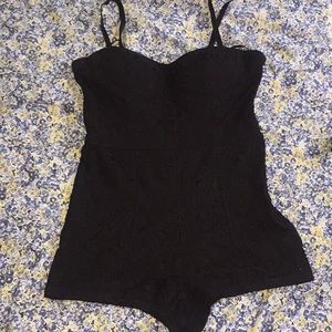 Forever 21 Exclusive Black lace Romper/Bodysuit